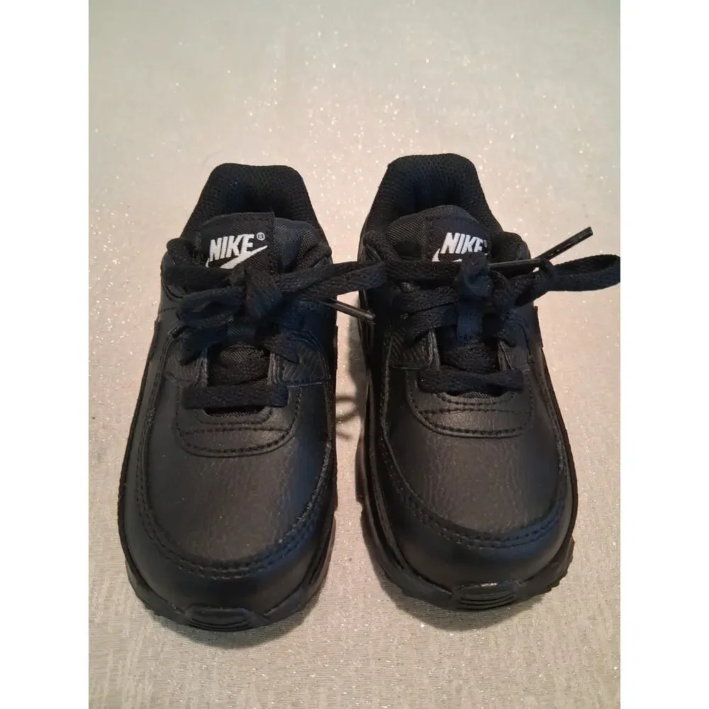 Nike Air Max 90 LTR TD Triple Black CD6868-001 Toddler Kids Size 8C